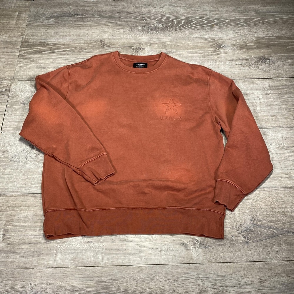 Lucky Brand Sweatshirt Mens Large U.S. Army Crewneck Pullover Embroidered‎